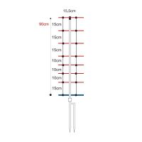 Schafnetz horinetz high energy mit Erdleiter | 90 cm hoch | 50 m lang | Doppelspitze | elektrifizierbar