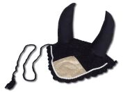 Fliegenmütze, Fliegenhaube Glitzer schwarz-rosegold