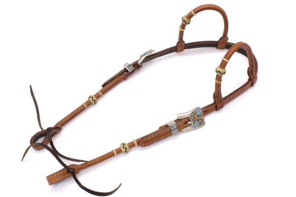 Zweiohr Westerntrense mit Genickriemen und Rohhaut-Akzenten aus amerikanischem Leder