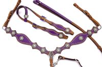 Einohr Westerntrense lila mit Vorderzeug und klaren...