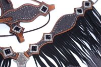 Glitzer Showtrense silber mit Vorderzeug und Fransen, Set...