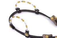 Zweiohr Perlen-Earloop Westerntrense schwarz mit goldenen...