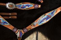 Show Western-Set Freedom, braun, Set aus Westerntrense mit Vorderzeug Strass