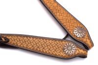 Westerntrense mit Punzierung, kupferfarbene Schnallen, 2-farbig