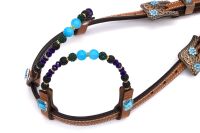 Zweiohr Show Westerntrense hellbraun-türkis mit...