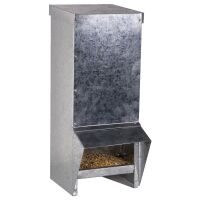 Geflügelfutterautomat mit Regenschutz | verzinkter Stahl (18 L)