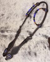 Zweiohr Show Westerntrense royalblau mit Perlen-Earloops