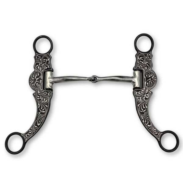 Western show snaffle bit mit Gravur, sweet iron, 12,5cm