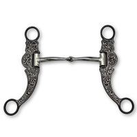 Western show snaffle bit mit Gravur, sweet iron, 12,5cm