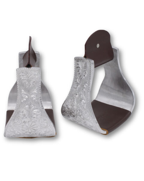 Westernsteigbügel silber graviert, extra groß