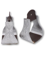 Westernsteigbügel silber graviert, extra groß