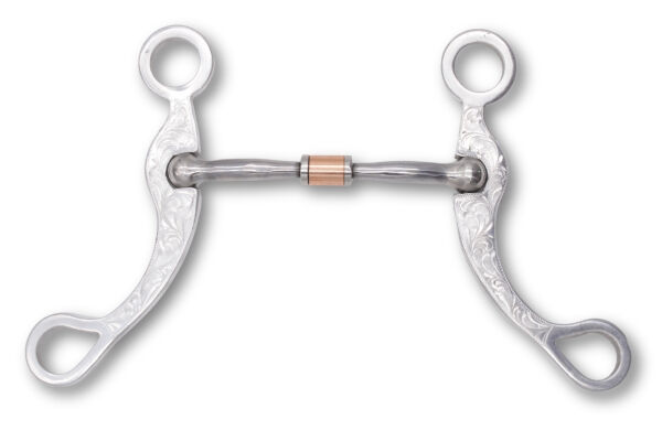Western show snaffle bit mit Gravur, mit Kupferrolle 13,5cm