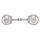 Westerngebiss D-Ring Wassertrense doppelt gebrochen mit Pferdekopf-Motiv 12,5 cm