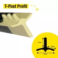 T-Pfosten ECO 1,67 m – verzinkter Stahlpfahl...