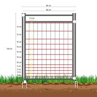 Türe für Hühnerzaunnetz 120 cm – elektrifizierbares PVC-Tor