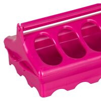 Futtertrog für Geflügel Kunststoff  pink (8,5 x 30 cm)