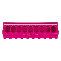 Futtertrog für Geflügel Kunststoff  pink (8,5 x 30 cm)