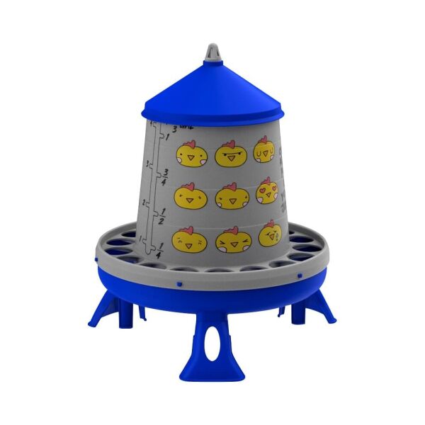Geflügelfutterautomat "Chips" |  blau | inklusive Standfüße| 4 kg K