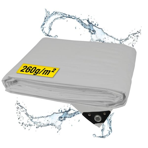 Abdeckplane | grau|  8 x 12 m | 260 g/m²
