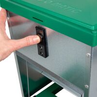 Futterautomat für Hühner Feedomatic mit Trittplatte | 8kg | verzinkt