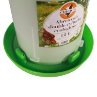 Doppelzylindertränke Greenline 12 Liter – Hühnertränke aus biobasiertem Kunststoff mit Füßen